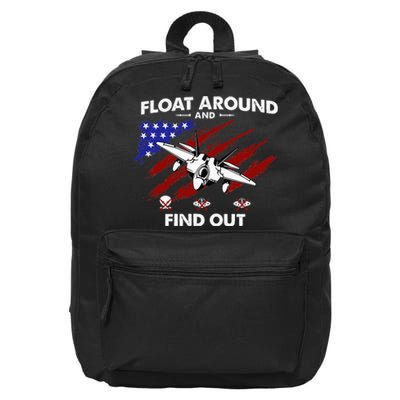 Float Around & Find Out Chinese Spy Balloon & UFOs USA Flag 16 in Basic Backpack