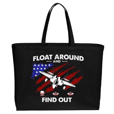 Float Around & Find Out Chinese Spy Balloon & UFOs USA Flag Cotton Canvas Jumbo Tote