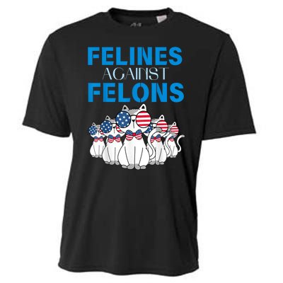 Felines Against Felons Funny Donald Trump 2024 Cat Gift Cooling Performance Crew T-Shirt