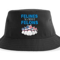 Felines Against Felons Funny Donald Trump 2024 Cat Gift Sustainable Bucket Hat