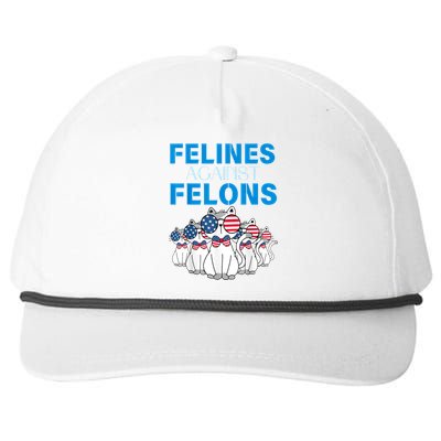 Felines Against Felons Funny Donald Trump 2024 Cat Gift Snapback Five-Panel Rope Hat