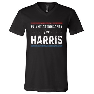 Flight Attendants For Kamala Harris President 2024 V-Neck T-Shirt