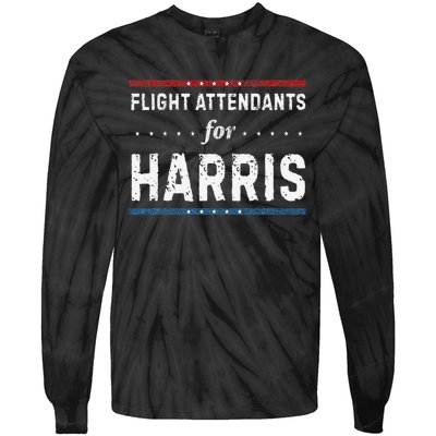 Flight Attendants For Kamala Harris President 2024 Tie-Dye Long Sleeve Shirt