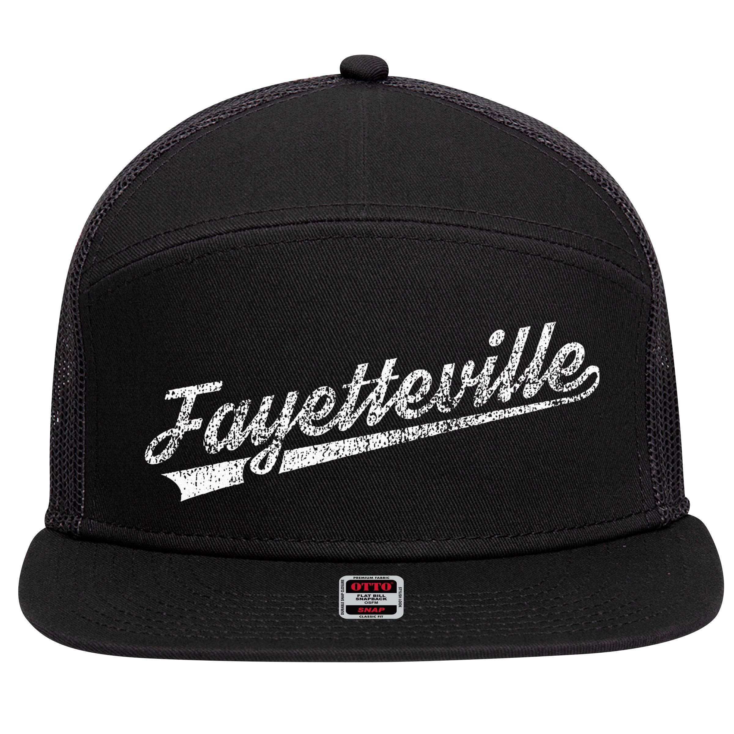 Fayetteville Arkansas 7 Panel Mesh Trucker Snapback Hat