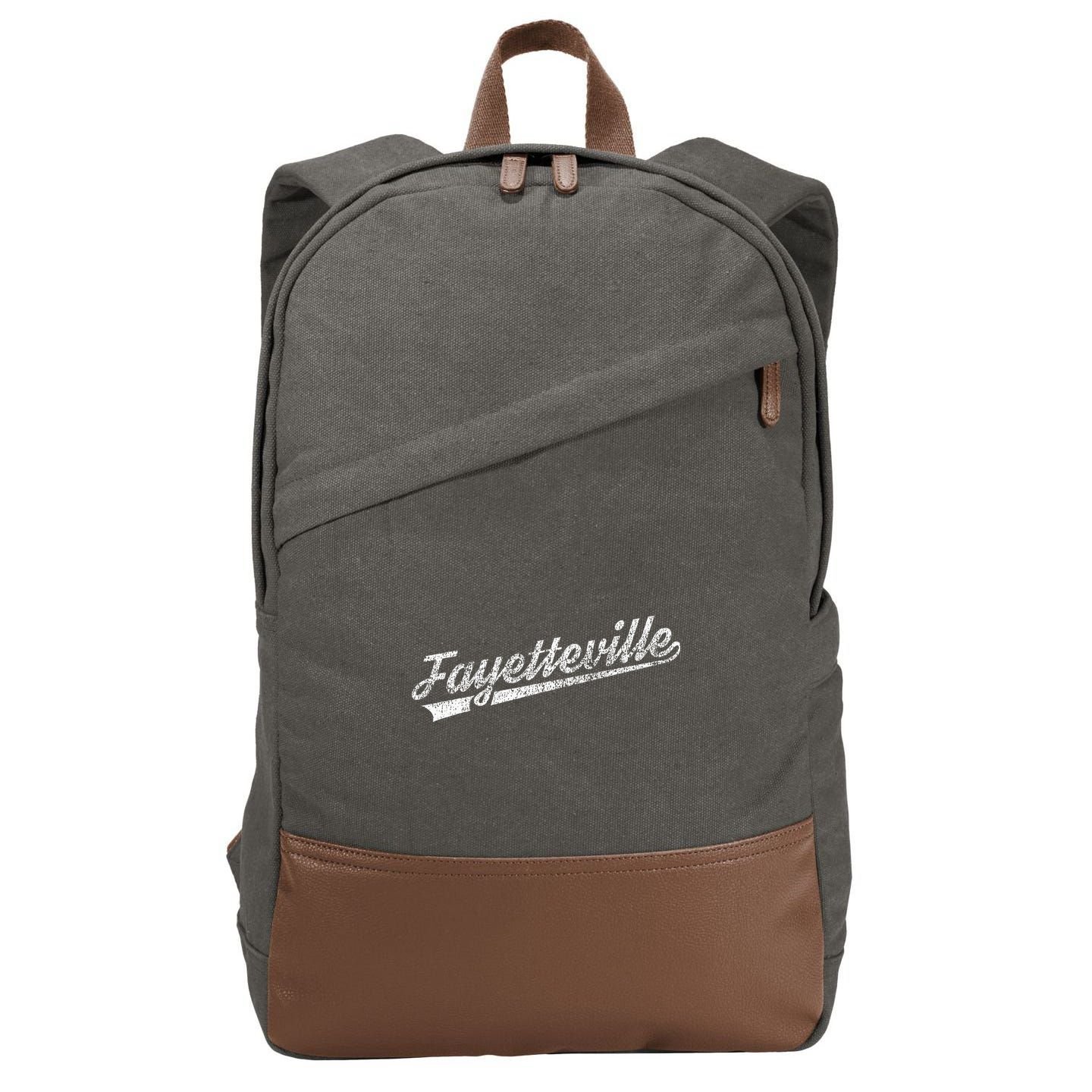 Fayetteville Arkansas Cotton Canvas Backpack