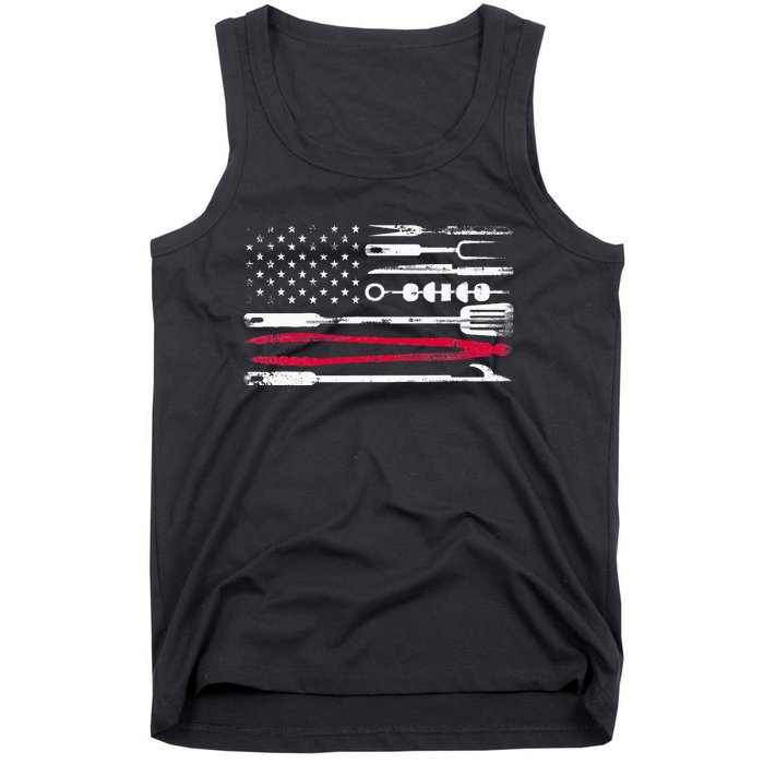 Funny American Flag Grilling Tools BBQ Grill Barbecue Tool Tank Top