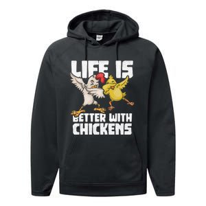 Funny Animal Farmer Kids Dabbing Rooster Dab Hen Chicken Performance Fleece Hoodie