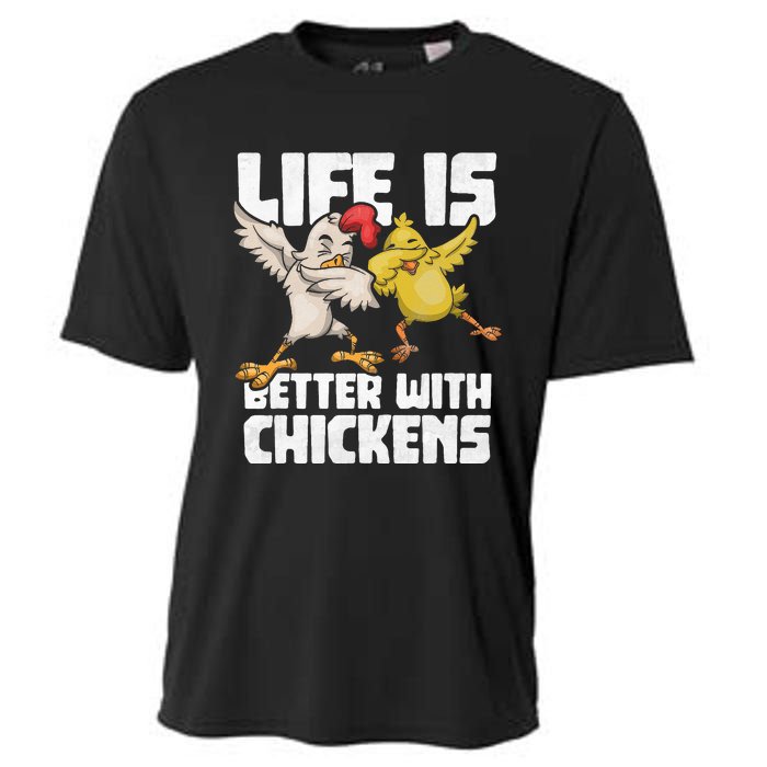 Funny Animal Farmer Kids Dabbing Rooster Dab Hen Chicken Cooling Performance Crew T-Shirt