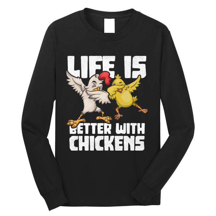 Funny Animal Farmer Kids Dabbing Rooster Dab Hen Chicken Long Sleeve Shirt