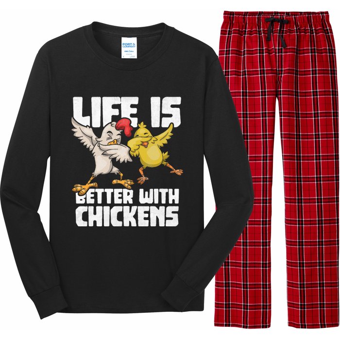 Funny Animal Farmer Kids Dabbing Rooster Dab Hen Chicken Long Sleeve Pajama Set