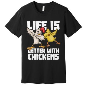 Funny Animal Farmer Kids Dabbing Rooster Dab Hen Chicken Premium T-Shirt