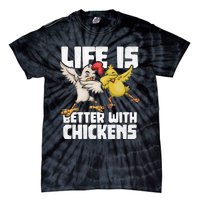 Funny Animal Farmer Kids Dabbing Rooster Dab Hen Chicken Tie-Dye T-Shirt