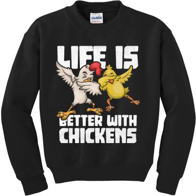 Funny Animal Farmer Kids Dabbing Rooster Dab Hen Chicken Kids Sweatshirt