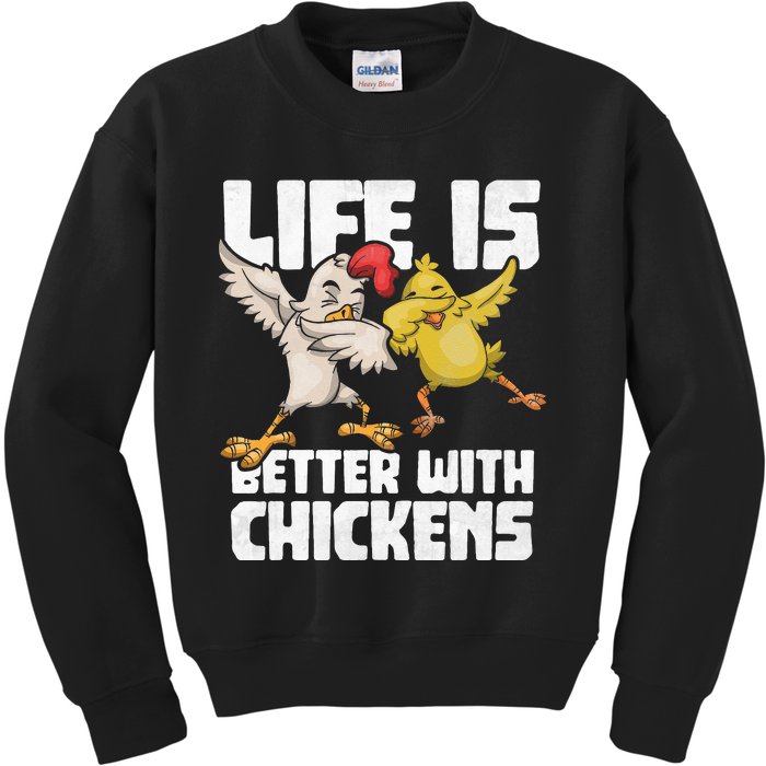 Funny Animal Farmer Kids Dabbing Rooster Dab Hen Chicken Kids Sweatshirt