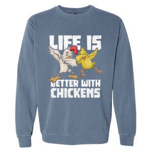 Funny Animal Farmer Kids Dabbing Rooster Dab Hen Chicken Garment-Dyed Sweatshirt