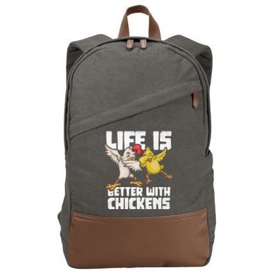 Funny Animal Farmer Kids Dabbing Rooster Dab Hen Chicken Cotton Canvas Backpack