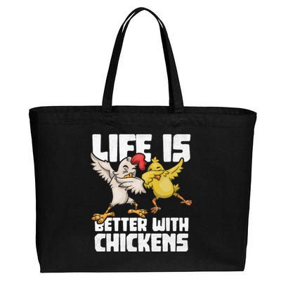 Funny Animal Farmer Kids Dabbing Rooster Dab Hen Chicken Cotton Canvas Jumbo Tote