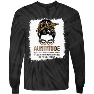 Funny Aun For Women Dont Mess With My Nephew Or Niece Tie-Dye Long Sleeve Shirt