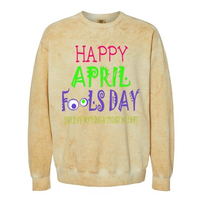 Funny April Fools Day April 1st Joke Pranks Colorblast Crewneck Sweatshirt