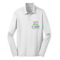 Funny April Fools Day April 1st Joke Pranks Silk Touch Performance Long Sleeve Polo