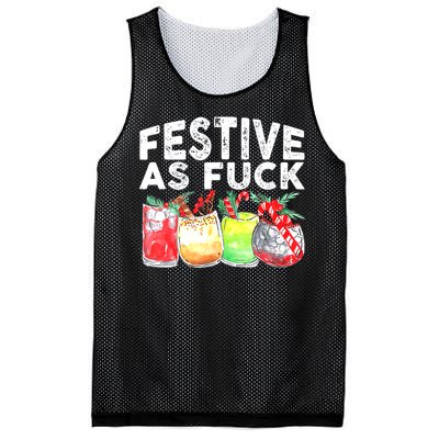 Festive as Fuck funny Holiday Christmas Mesh Reversible Basketball Jersey Tank