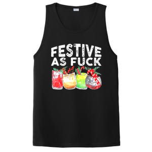 Festive as Fuck funny Holiday Christmas PosiCharge Competitor Tank