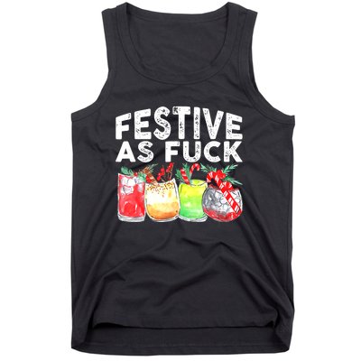 Festive as Fuck funny Holiday Christmas Tank Top