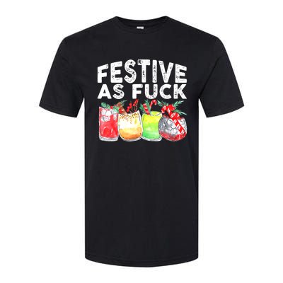 Festive as Fuck funny Holiday Christmas Softstyle® CVC T-Shirt