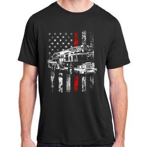 Fire American Flag Gift Thin Red Line Firefighter Cute Gift Adult ChromaSoft Performance T-Shirt