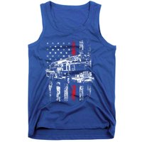 Fire American Flag Gift Thin Red Line Firefighter Cute Gift Tank Top