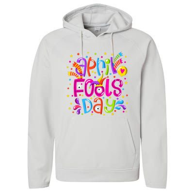 Funny April Fools Day Performance Fleece Hoodie