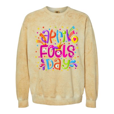 Funny April Fools Day Colorblast Crewneck Sweatshirt