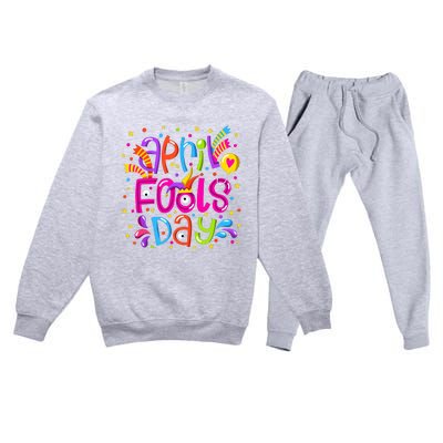 Funny April Fools Day Premium Crewneck Sweatsuit Set