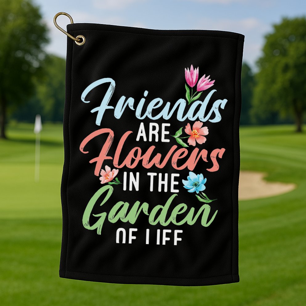 Friends Are Flowers In The Garden Of Life Friendship Golf Towel