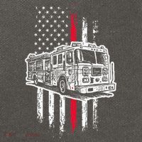 Fireman American Flag Firefighter Fire Truck Cotton Canvas Backpack