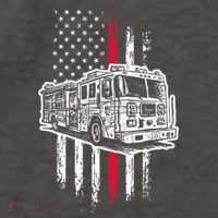 Fireman American Flag Firefighter Fire Truck Vector Backpack