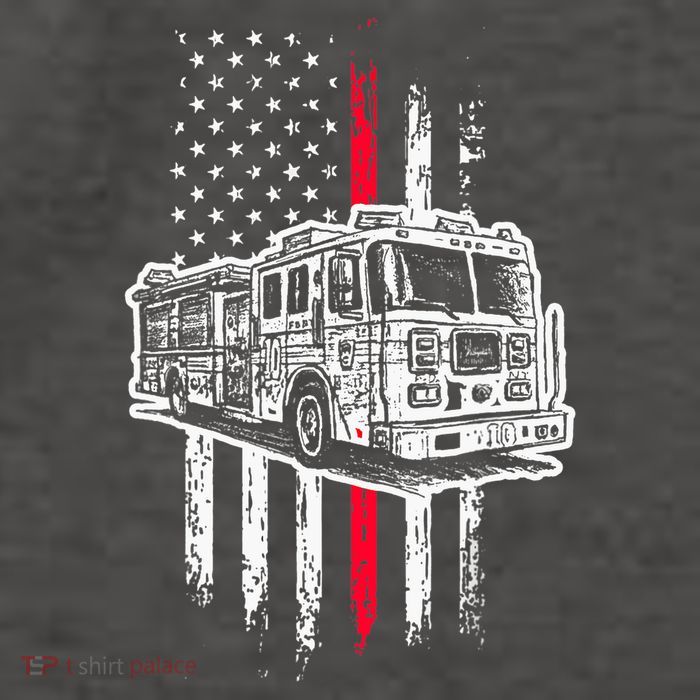 Fireman American Flag Firefighter Fire Truck Vector Backpack