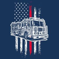Fireman American Flag Firefighter Fire Truck Cooling Performance Crew T-Shirt