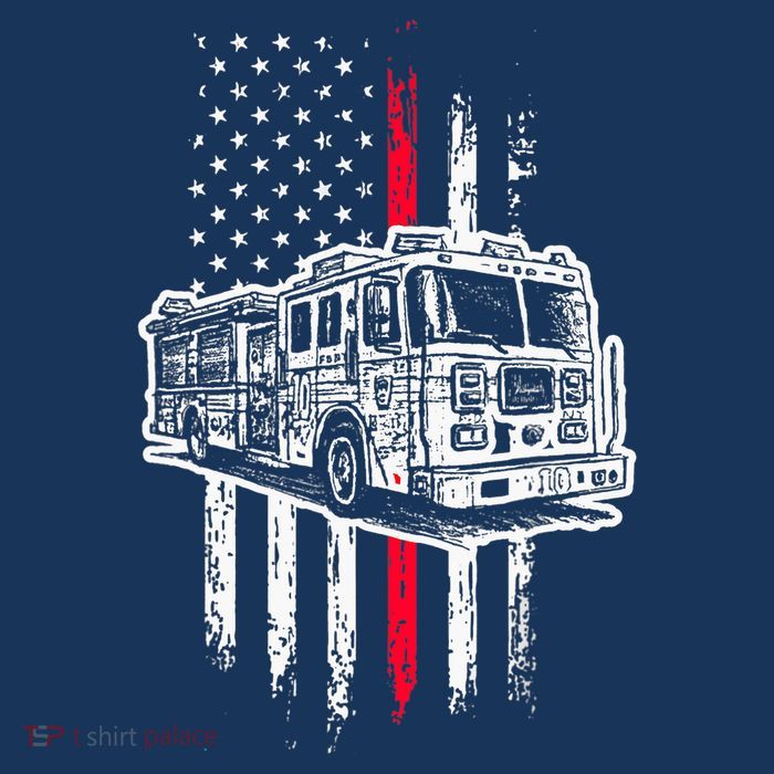 Fireman American Flag Firefighter Fire Truck 16 in Basic Backpack
