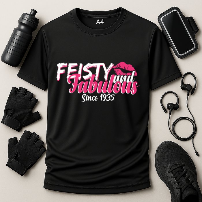 Feisty And Fabulous Since 1935 90th Birthday Cooling Performance Crew T-Shirt