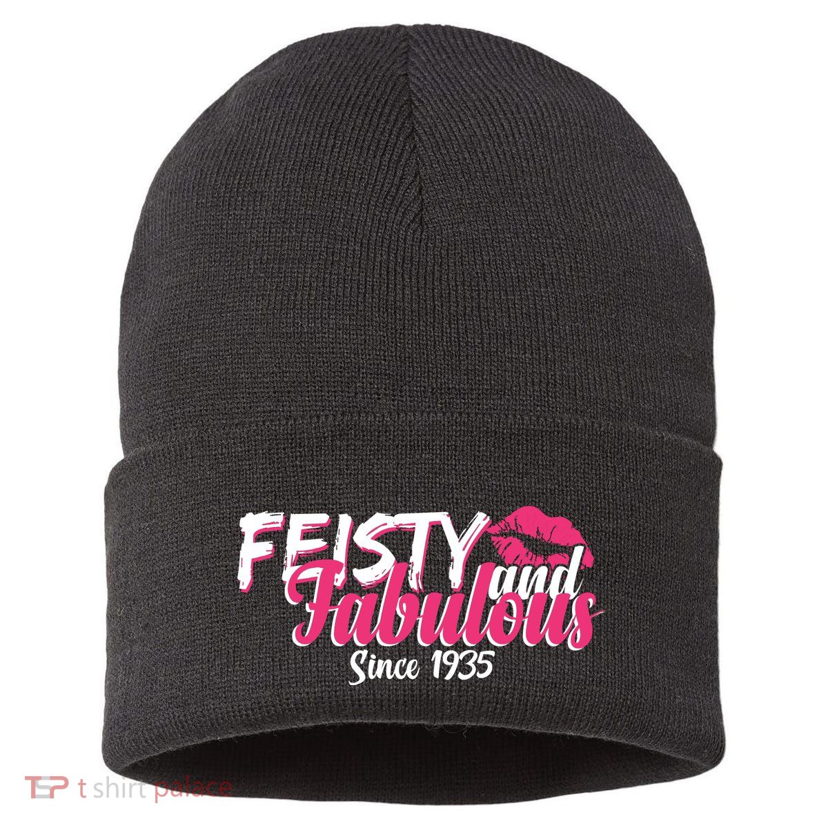 Feisty And Fabulous Since 1935 90th Birthday Sustainable Knit Beanie