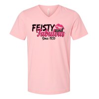 Feisty And Fabulous Since 1935 90th Birthday V-Neck T-Shirt