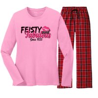 Feisty And Fabulous Since 1935 90th Birthday Women's Long Sleeve Flannel Pajama Set 