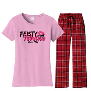 Feisty And Fabulous Since 1935 90th Birthday Women's Flannel Pajama Set