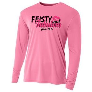 Feisty And Fabulous Since 1935 90th Birthday Cooling Performance Long Sleeve Crew