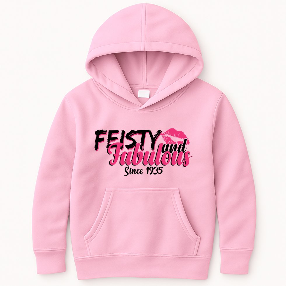 Feisty And Fabulous Since 1935 90th Birthday Kids Hoodie