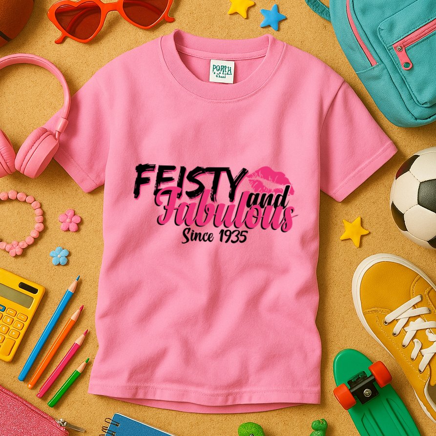 Feisty And Fabulous Since 1935 90th Birthday Kids T-Shirt