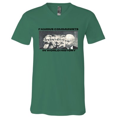 Funny AntiBiden Famous Communists In World History V-Neck T-Shirt