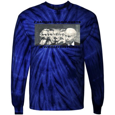 Funny AntiBiden Famous Communists In World History Tie-Dye Long Sleeve Shirt