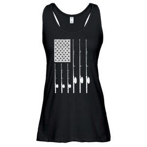 Fishing American Flag Rod USA Patriotic Fisherman Ladies Essential Flowy Tank